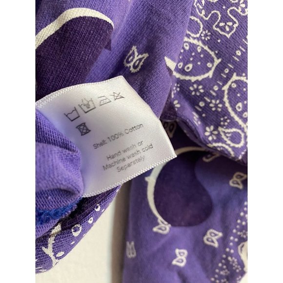 Awake NY Shirt Men's Big Paisley Longsleeve T-shirt Pullover Tee Purple Bandana - Picture 8 of 10